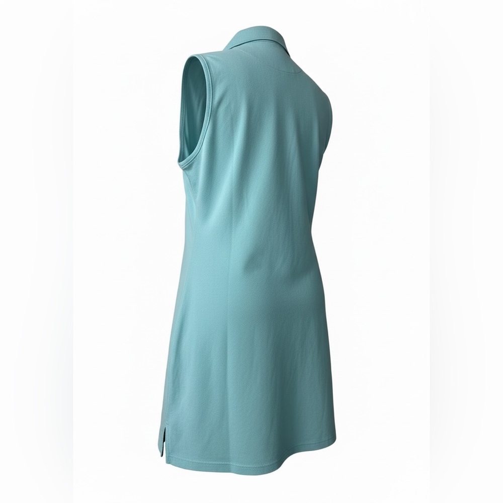 Tommy Bahama Women's Light Blue Sleeveless Pique
Polo Shirt with Floral Trim - Picture 3 of 10
